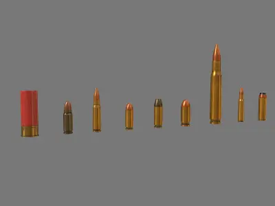 Munition Shell PBR Low-poly 3D model