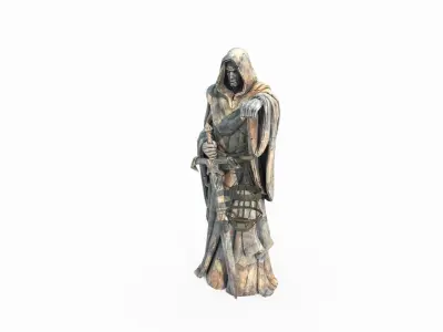 Ancient figure lantern statue 3D model