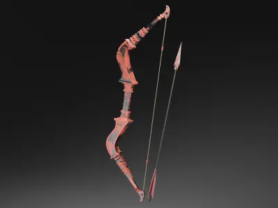 bow and arrow  Low-poly 3D model