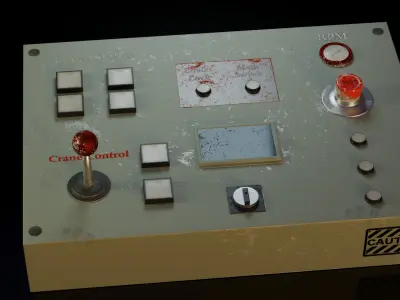  Vintage industrial control panel Low Poly Model Low-poly 3D model