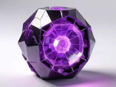 Futuristic Data Crystal Purple Core 3D model