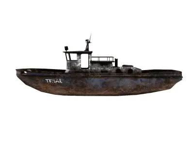 old boat Low-poly 3D model