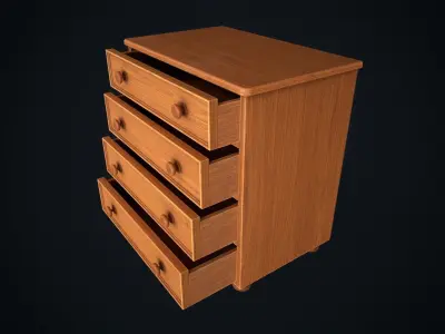 Classic chest of drawers Low-poly 3D model