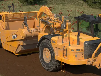 Cat 637k Scraper Dirt 3D model