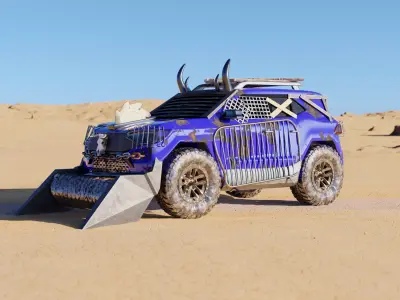 Post Apocalyptic Armored Car - High Poly Model - 4K PBR Textures 3D model