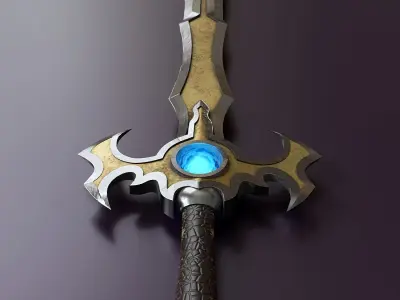 Fantasy style sword 2 Low-poly 3D model