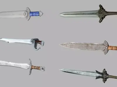 Medieval Polearms Weapon Pack 03 Low-poly 3D Model Low-poly 3D model