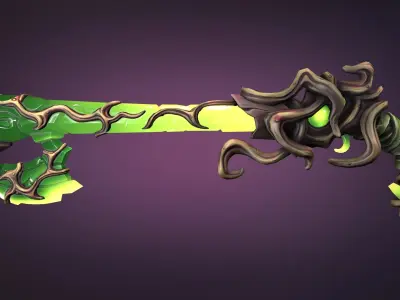 Crystal musket Low-poly 3D model
