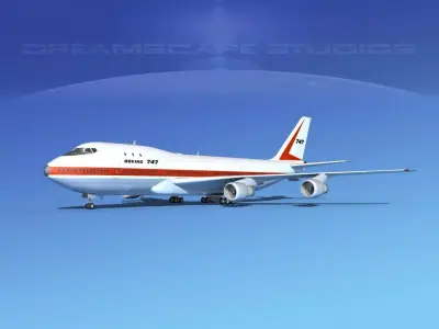  747-100 Jumbo Jet Boeing Aircraft 3D model