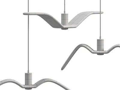 Hanging plastic Led Lamp Bird 3D model