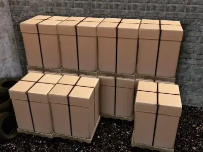 Palette Stack 3d Model - Low Poly  Low-poly 3D model