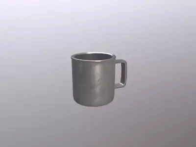 Steel cup Free low-poly 3D model