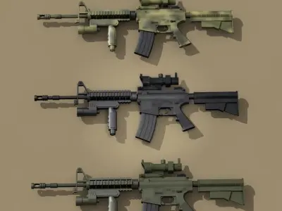 M4 rifle 3D model 2