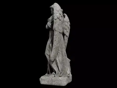Gothic Mourning Angel Statue 3D model