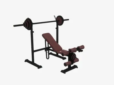 Highly detailed Chest Inclined Bench Gym Machine PBR 3D model