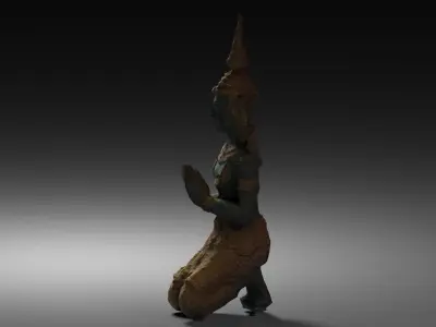 Guardian Angel Statue Thai Thepphanom Low-poly 3D model