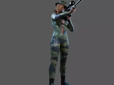 Female Navy Seal Sniper 3D print model