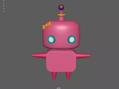 Pinkko Cute Robot Low-poly 3D model