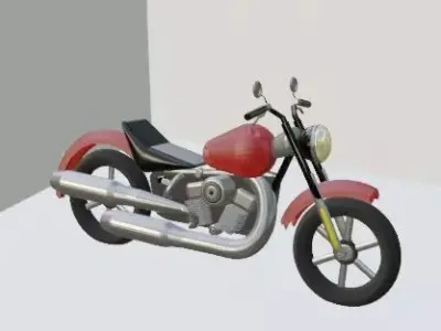 Red Motorcycle - 3D Model Low-poly 3D model