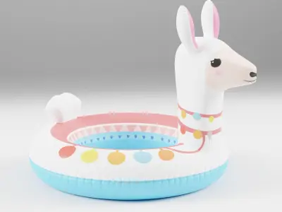 Set of 10 Inflatable Animals - LOWPOLY Low-poly 3D model