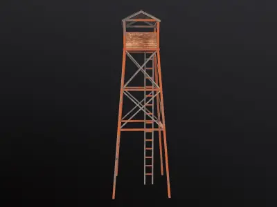 Old Wooden Watchtower Low-poly Free low-poly 3D model