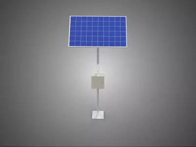 STANDALONE SOLAR PANEL ENERGY POWER OUTLETS SOCKETS CONTROL BOX 3D model