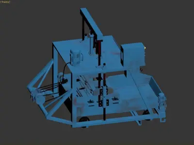 CONCRETE BRICK MAKING MACHINE  Low-poly 3D model