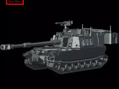 Tank M109A6 Paladin 3D model
