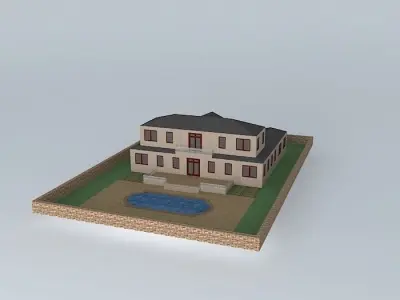 Antique Brick Mansion Free 3D model