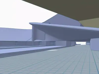 Modern train station Free 3D print model