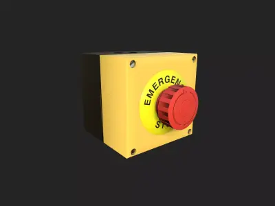 Emergency Stop Low-poly 3D model purchase