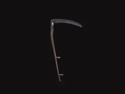 Medieval Scythe Low-poly 3D model