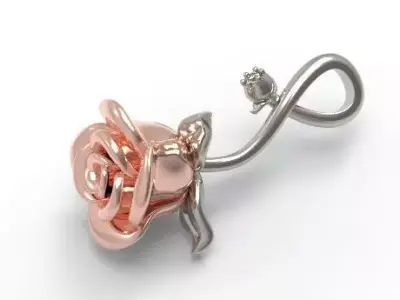 Vintage rose pendant 3D print model