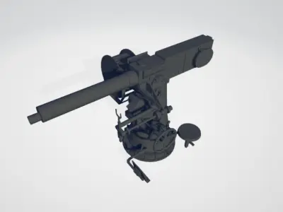 Japanese WW2 Gun 3D model