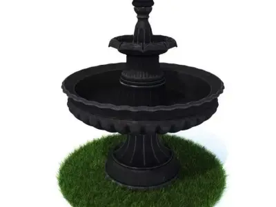 Black Garden Fountain 3D model