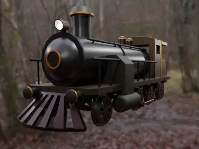 Old Locomotive - Train - Steam - Trem a Vapor Low-poly 3D model