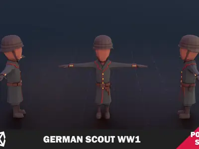German Scout WW1 Low-poly 3D model