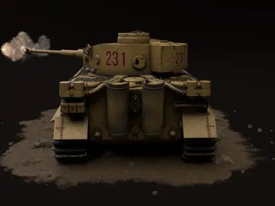 Tiger I - Panzerkampfwagen VI - WW2 Tank 3D model  - Textured 3D model