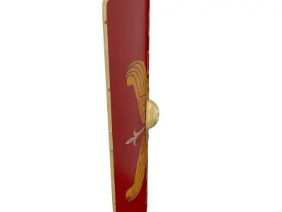 Roman shield  Low-poly 3D model