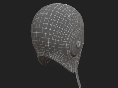Helmet scifi pilot retro military  Low-poly 3D model