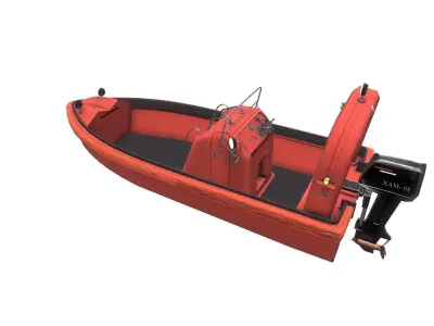 Fast Rescue Boat Low-poly 3D model