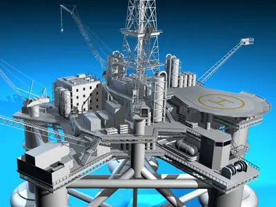 Oil platform 3D model 6