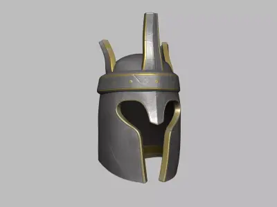 Medieval Crowned Helmet 02 - Fantasy Character Design Low-poly 3D model