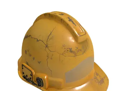 Distressed Industrial Safety Hard Hat Low-poly 3D model