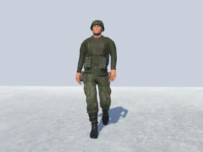 soldier Avatar Rigged Low-poly 3D model