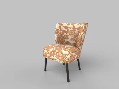chair with floral pattern 3D model