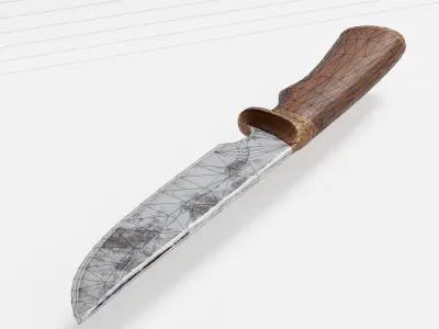 PBR crafted melee weapon hunting knife er1 Low-poly 3D model