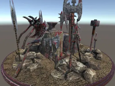 Horror Weapons Low-poly 3D model