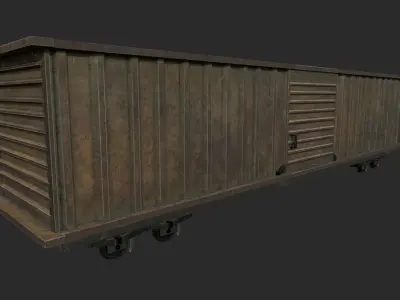 Old Train Wagon Low-poly 3D model purchase