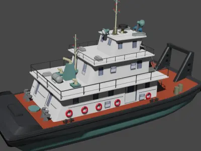 Push Ship Low-poly 3D model